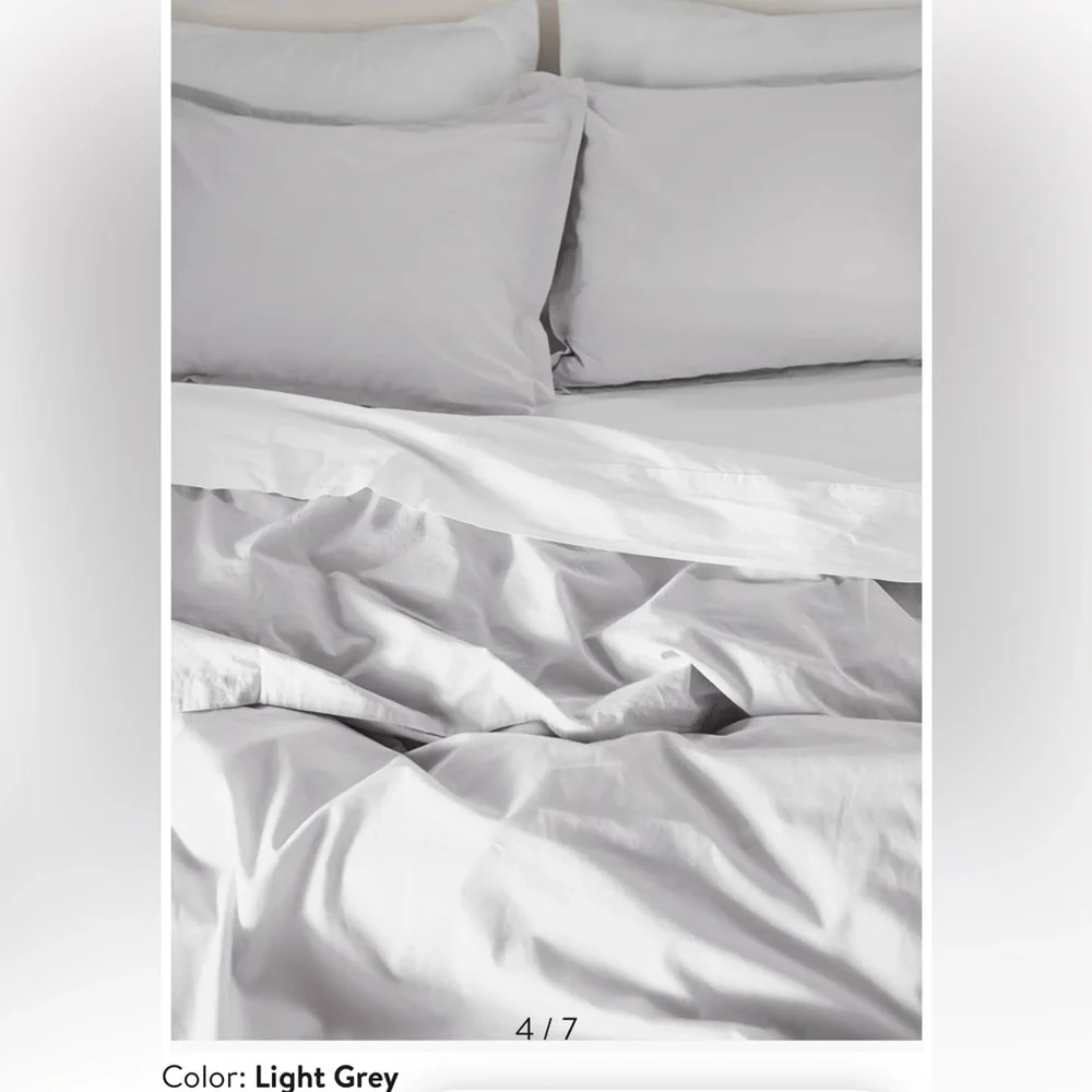 Parachute Light Gray 100% Cotton Duvet Cover Size Full/Queen NEW $280
